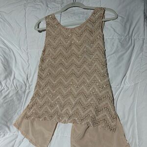 Elegant Beige Sleeveless Dress